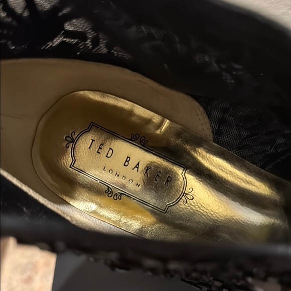 Ted Baker Black Stiletto Heels with Lace Detailing EUC - Picture 2 of 6